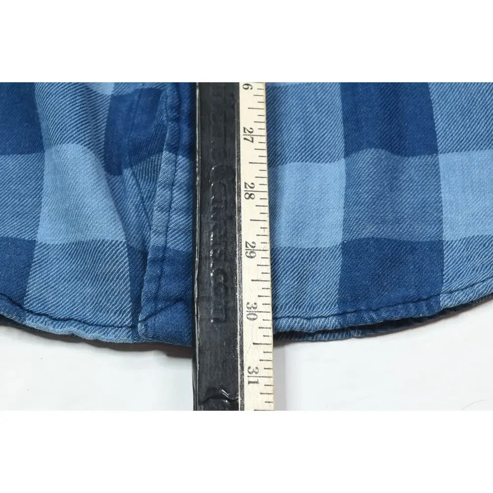 Polo Ralph Lauren Double-Faced Shirt Mens Small Blue Indigo Plaid Classic Fit